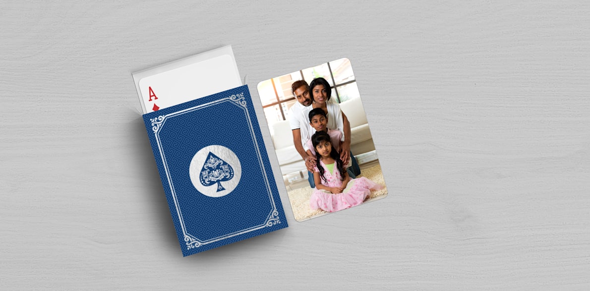 Personalised playing cards store front and back